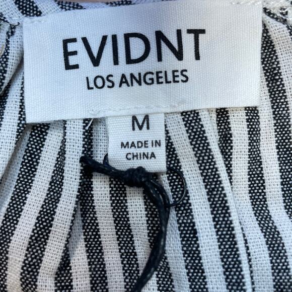 Evidnt Los Angeles Black & White Striped Linen Blend Sleeveless Top Size M - Picture 3 of 5